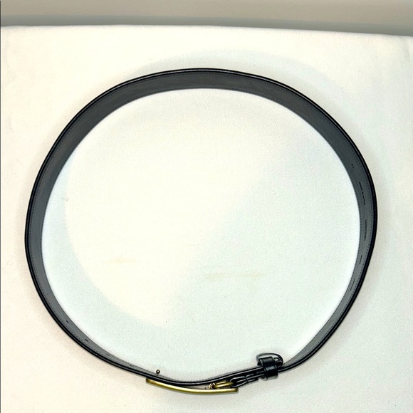 Coach Horse and Carriage Black Leather Belt with Brass Buckle Size Medium 40”L - Picture 8 of 13